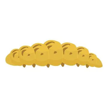 Yellow caterpillar crawling on white background Stock Illustration