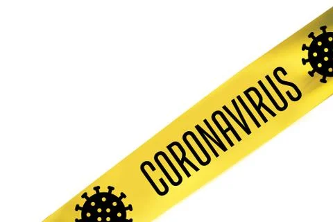 Yellow Caution Tape Closeup. Constriction Zone Safety. Stock Photos