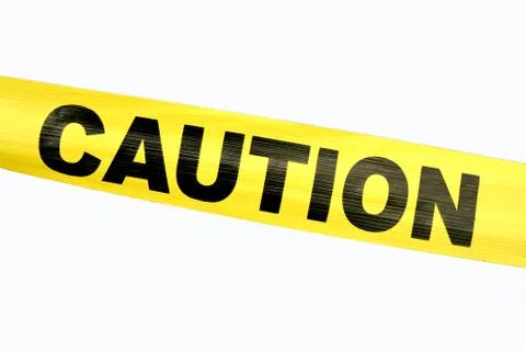 Yellow caution tape Foto stock
