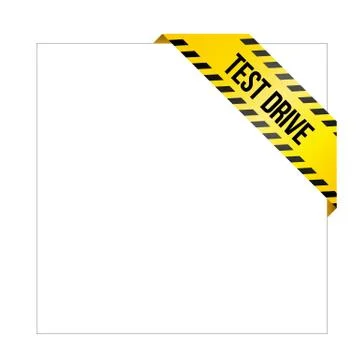 Yellow caution tape with words 'Test Drive' Stockillustratie