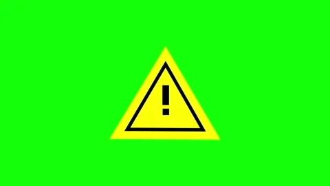 Yellow Caution Triangle Animation on Green Screen 4K. Vídeo Stock 341814431