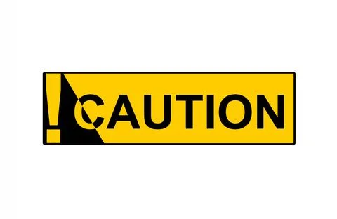 Yellow caution warning sign with exclamation mark safety symbol Stock Illustration