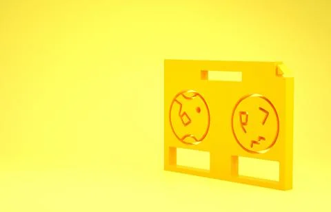 Yellow Celestial map of the night sky icon isolated on yellow background. Sta Ilustración de archivo