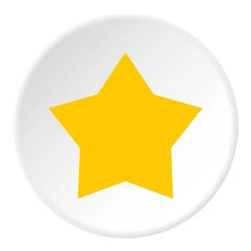 Yellow celestial star icon, flat style Stock Illustration