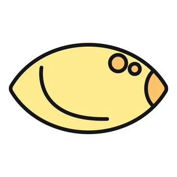 Yellow cell structure or ovum biology icon Stock Illustration