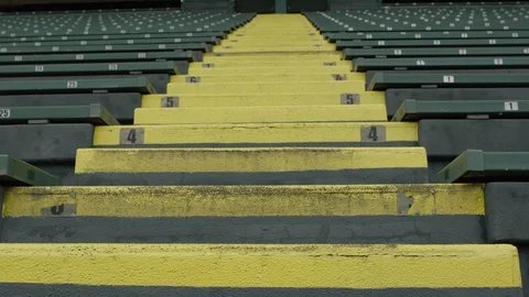 Yellow cement steps in a stadium 1 Stock Footage 106590388