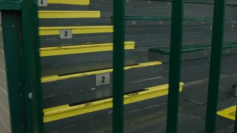 Yellow cement steps in a stadium 2 Stock Footage 106590338