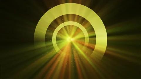 Yellow centered circle object shining light - Motion video background loop HD Stock Footage 67616414