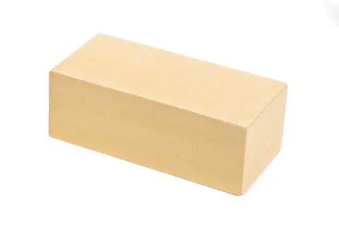 Yellow ceramic brick at the white background, isolated Stock Photos