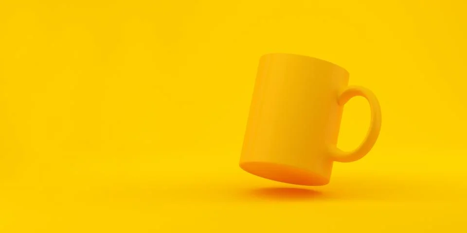 Yellow ceramic mug Stock Illustration