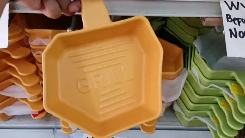 Yellow Ceramic Serving Dish Pile up Stock Footage 159288067