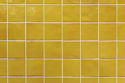 Yellow ceramic tile background. Old vintage ceramic tiles in green to decorate 写真素材