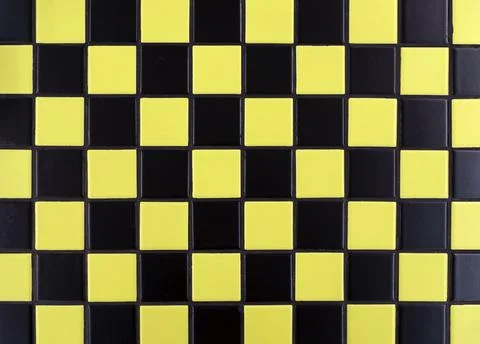 Yellow ceramic tile background. Old vintage ceramic tiles in yellow to decorate Stock Photos