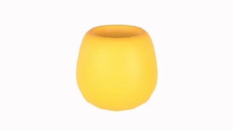 Yellow ceramic vase isolated on white background Stock Footage 304248984