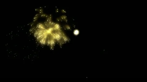 Yellow CG firework - HD Alpha Stock Footage