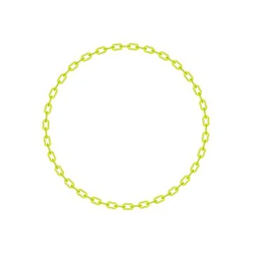 Yellow chain in shape of circle Stock Illustration