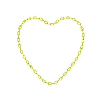 Yellow chain in shape of heart Stock Illustration