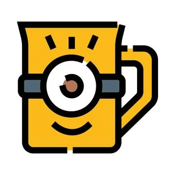 Yellow character mug with goggle smiling and winking Ilustración de archivo
