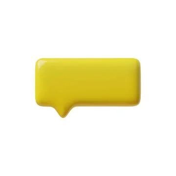 Yellow chat box vector, 3D social media icon on isolated background. Stock Illustration