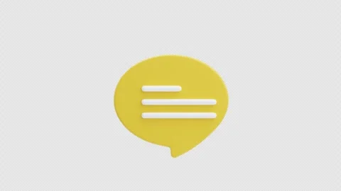 Yellow chat bubble 3d animation Stock Footage 320325856