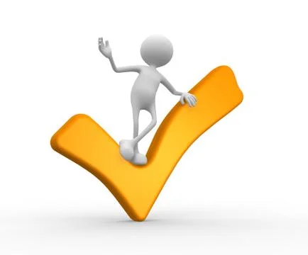 Yellow check mark Stock Illustration