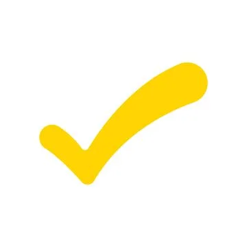 Yellow Checkmark, Correct, Valid icon, Approval and Completion symbol, Succ.. 스톡 일러스트