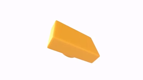 Yellow cheese block isolated on white background Stock-Footage 304211549