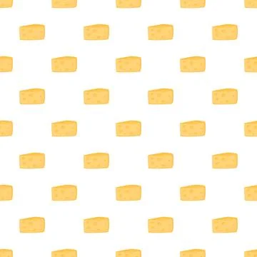 Yellow cheese blocks forming seamless pattern background イラスト素材