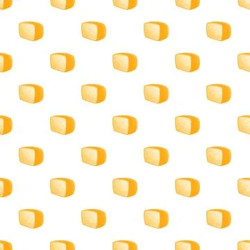 Yellow cheese blocks seamless repeating pattern Stock Illustration