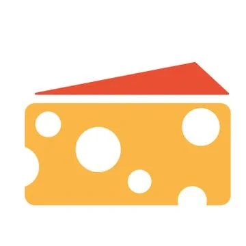 Yellow cheese icon object on white background Stock Illustration
