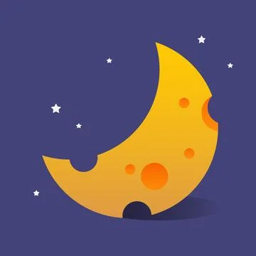 Yellow cheese moon Ilustração Stock