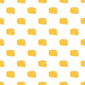 Yellow cheese pieces creating a seamless pattern Illustrazione stock