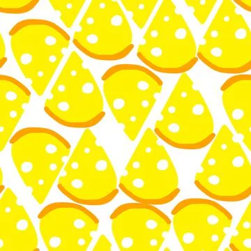 Yellow cheese seamless pattern Illustrazione stock