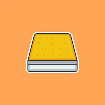 Yellow cheese slice with dotted pattern rests on white base Stock Illustration
