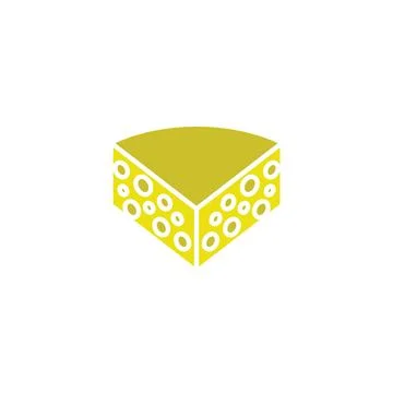 Yellow cheese slice logo icon vector Stock Illustration