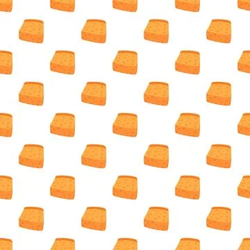 Yellow cheese slices seamless pattern illustrating dairy food Stock Illustration