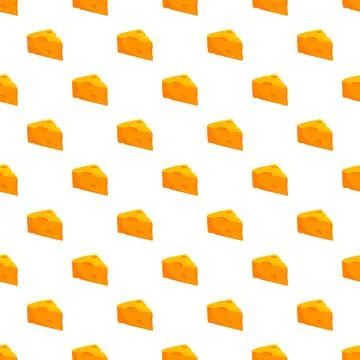 Yellow cheese wedge triangle seamless pattern wallpaper Illustrazione stock