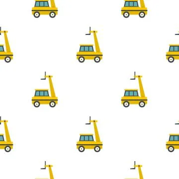 Yellow cherry picker pattern flat Illustrazione stock