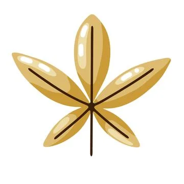 Yellow Chestnut Leaf Hand Drawn Illustration Stock Illustration