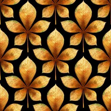 Yellow chestnut leaves seamless pattern Stock-Illustration