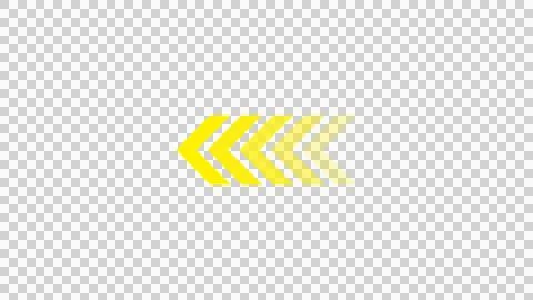 Yellow chevron arrows pointing to the left isolated on transparent background Stock-Illustration