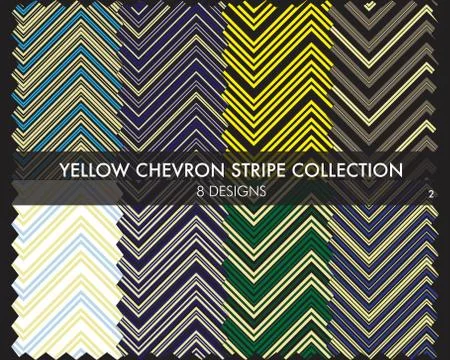 Yellow Chevron Stripe seamless pattern Collection Stockillustratie