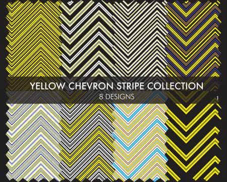 Yellow Chevron Stripe seamless pattern Collection 스톡 일러스트