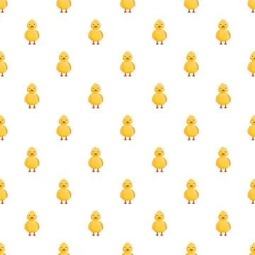 Yellow chick cartoon texture repeating pattern design Stock Illustration