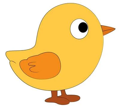Yellow chick isolated on a white background Stock Illustration