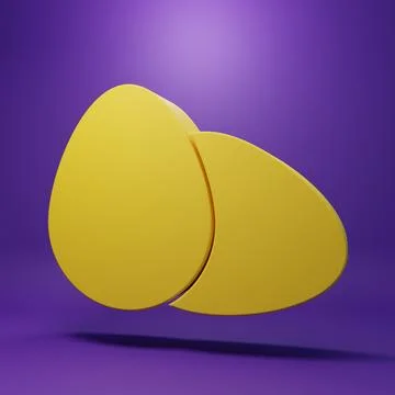 Yellow Chicken egg icon isolated on purple background. Minimalism concept. .. Stock Illustration
