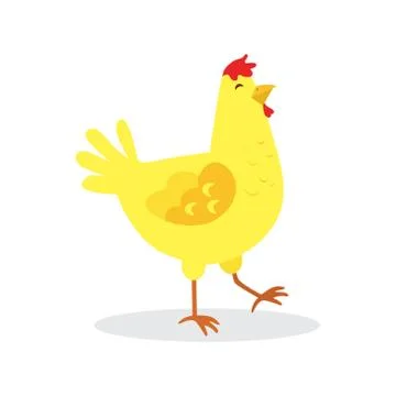 Yellow chicken isolated on a white background. illustration. Stock Illustration