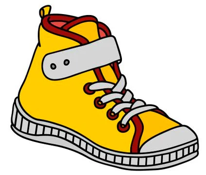 Yellow childrens sneaker Stock Illustration