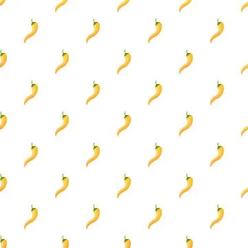 Yellow chili pepper pattern creating spicy food background Stock Illustration