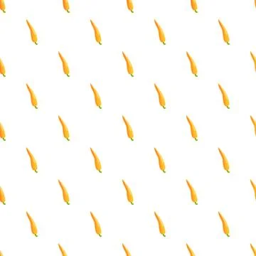 Yellow chili peppers seamless pattern background creating spice texture Stock Illustration